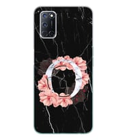 Mermer Çiçekli Harf Tasarım Süper Şeffaf Silikon Telefon Kılıfı Oppo A52-A72 O-H