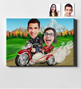 BK Gift Kişiye Özel Karikatür Kanvas Tablo 50x70cm 8