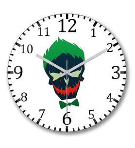 Suicide Squad Joker Duvar Saati Bombeli Gercek Cam