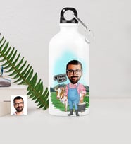 BK Gift Kişiye Özel Bay Çiftçi Karikatürlü Metal Suluk 500 Ml