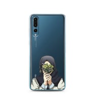Kapalı Çiçekli Kız Tasarımlı Süper Şeffaf Silikon Telefon Kılıfı Huawei P20 Pro 