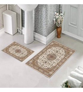 Banyo Halısı Ikili Klozet Takımı Kaymaz Tabanlı (60 xm x 100 cm + 40 cm x 60 cm) 