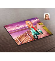 BK Gift Kişiye Özel Kadın Karikatürlü Ahşap Puzzle-24