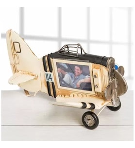 Nostaljik Metal Uçak Şeklinde Çerçeve Modeli E-5426