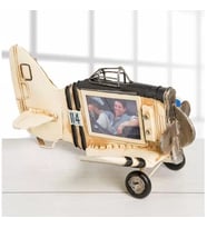 Nostaljik Metal Uçak Şeklinde Çerçeve Modeli E-5426