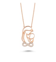 Gümüş Anne Bebek Sonsuzluk Kolyesi