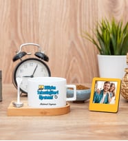 Bilişim Teknolojileri Öğretmeni Fincan ve Turuncu Mini Fotoğraf Çerçevesi