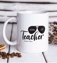 BK Gift Kişiye Özel Öğretmenin Kralı Beyaz Kupa Bardak-1