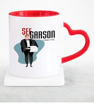 BK Gift Kişiye Özel Mesleki Şef Gargon Kırmızı Kalpli Kupa Bardak