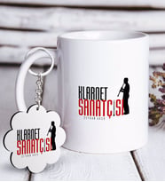 BK Gift Kişiye Özel Mesleki Klarnet Sanatçısı Beyaz Kupa ve Anahtarlık Hediye Seti (Model 1)