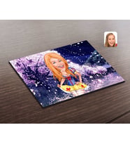 BK Gift Kişiye Özel Kadın Karikatürlü Ahşap Puzzle