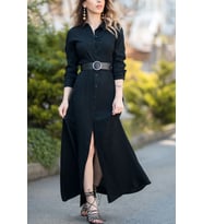 XHAN Siyah Gömlek Elbise 8YXK6-30386-02