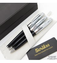 Scrikss 39 3'lü Set Siyah Krom  Roller Kalem + Tükenmez Kalem + Versatil Kalem Set  Scrikss Oscar  İsme Özel Kalem  Hediyelik Kalem