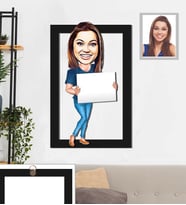 Kişiye Özel Bayan Karikatürlü 3D Ahşap Tablo 30x47 Model-11
