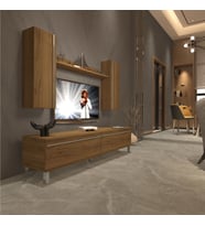 Decoraktiv Eko 7 Mdf Std Krom Ayaklı Tv Ünitesi Tv Sehpası (PERA MODA)