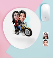 BK Gift Kişiye Özel Sevgililer Karikatürlü Bilek Destekli Mouse Pad-17 (Beyaz)