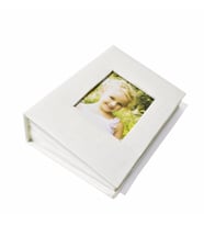 100'Lük Pencereli 10X15 Deri Fotoğraf Albümü Krem (Beyaz)
