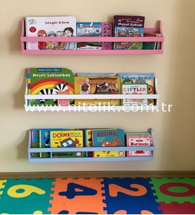 Üçlü linar lake montessori kitaplık raf