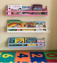 Üçlü linar lake montessori kitaplık raf