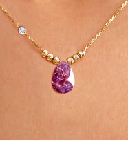 Demas Gold Pırlanta 14 Ayar Altın Dorika Galaxy Taşlı Kolye