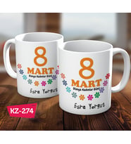 8 Mart Dünya Kadınlar Gününe Özel İsimli Kişiye Özel Hediye Kupa Bardak