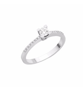 0.28ct Pırlanta Tektaş Yüzük-18k (Beyaz)