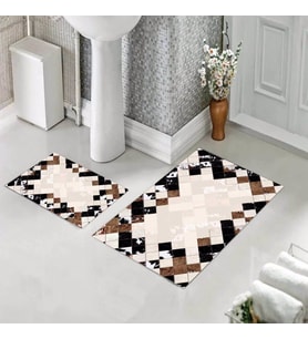 Banyo Halısı Ikili Klozet Takımı Kaymaz Tabanlı (60 xm x 100 cm + 40 cm x 60 cm) 