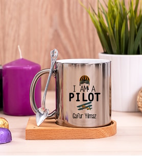 Pilot Ahşap Altlıklı Silver Kupa Bardak