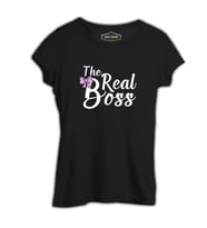 The Real Boss Siyah Kadın Tshirt
