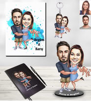 Kişiye Özel Sevgili Karikatürlü 5 li Hediye Seti Model 3