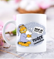 BK Gift Kişiye Özel Garfield Tasarımlı Beyaz Kupa Bardak - 44