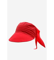 Kadın Safari Bağlamalı Eşarp Siperli Bandana Plaj Şapkası Kırmızı