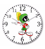 Looney Tunes Marvin The Martian Duvar Saati Bombeli Gercek Cam