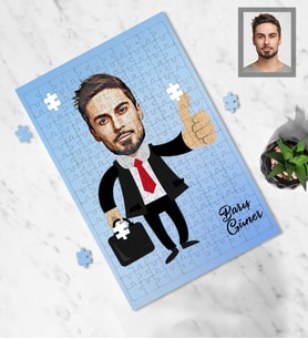 Kişiye Özel Patron Tasarımlı Karikatür A4 99 Parça Puzzle Bay-2