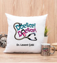 Doktor Doktor Yastık ve Silver Kupa Bardak