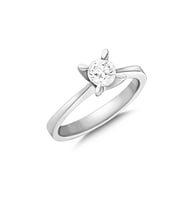Pırlanta Tektaş Yüzük Badem Tırnak-14k 0,50Ct (Beyaz)
