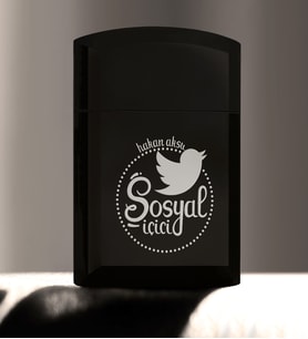 BK Gift Kişiye Özel Sosyal İçici Siyah Metal Çakmak  1