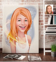 BK Gift Kişiye Özel Bayan Karikatürlü Kanvas Tablo 70x100cm -37
