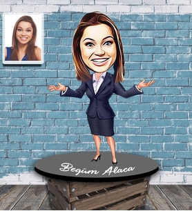 Kişiye Özel Öğretmen Karikatürlü Ahşap Biblo Bayan-4