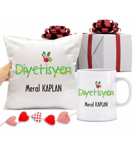 Diyetisyen Bardağı ve Yastığı Hediye Seti (Model 1)