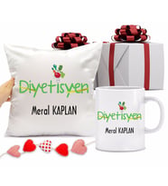 Diyetisyen Bardağı ve Yastığı Hediye Seti (Model 1)
