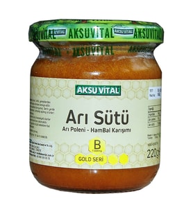 Aksuvital Arı Sütü Polen Bal Karışımı B 7.000 MG Gold Seri 220 Gr