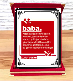 Babaya Özel İsimli Hediyelik Plaket