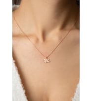 Elika Silver Kadın Taşlı Lotus Model  925 Ayar Gümüş Kolye