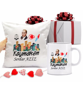 Kaymakam Kupa Bardağı ve Yastığı Hediye Seti (Model 1)
