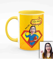 BK Gift Kişiye Özel Anneler Günü Temalı Karikatürlü Sarı Kupa Bardak Sa3