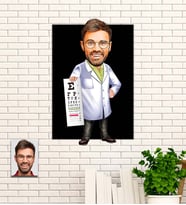 Kişiye Özel Göz Doktoru  Yeni İş Hediyesi Karikatür Ahşap Tablo