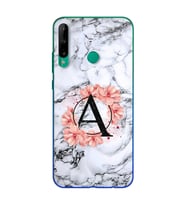 Mermer Çiçekli Harf Tasarım Süper Şeffaf Silikon Telefon Kılıfı Huawei P40 Lite 