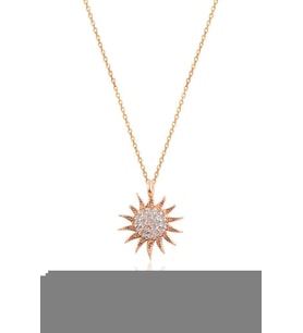 Söğütlü Silver Gümüş rose güneş kolye