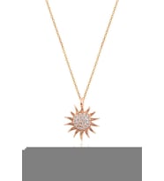 Söğütlü Silver Gümüş rose güneş kolye
